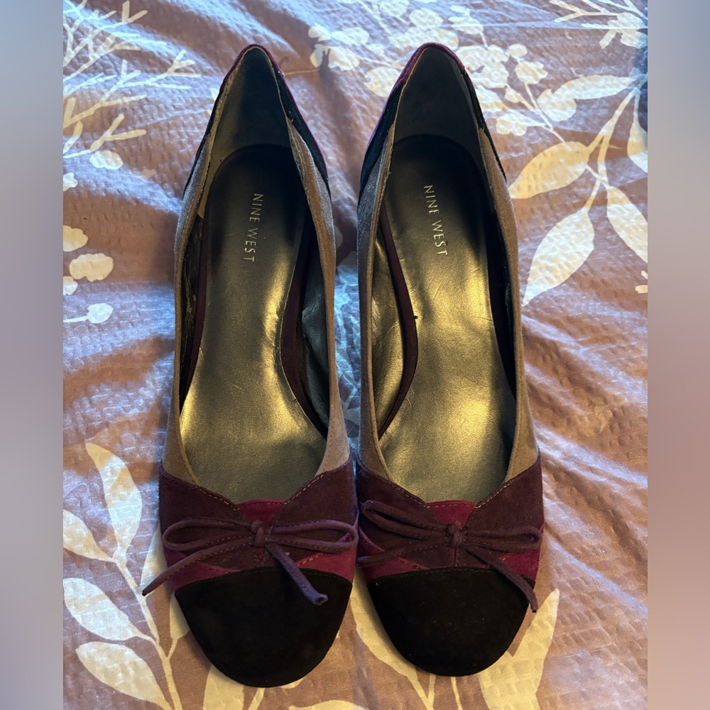 Nine West Purple and Black Heels